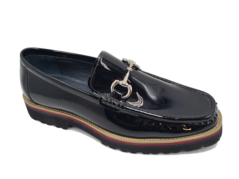 Carrucci Black Loafer Patent Leather Men&