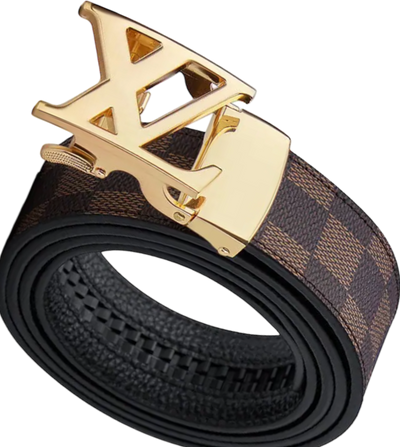 Men’s Brown Belt Genuine Leather Gold Buckle