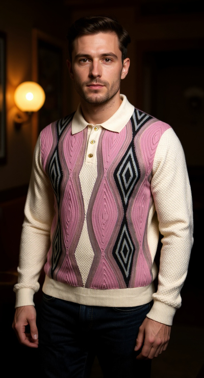 Prestige Pink Luxury Men's Sweaters Fashion Design