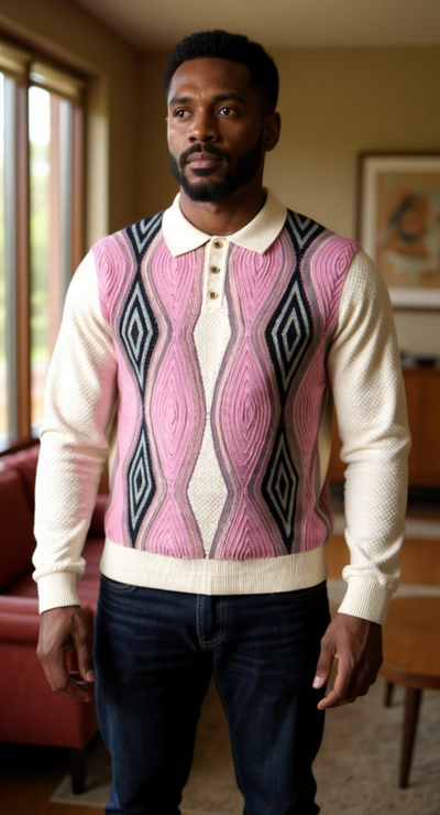 Prestige Pink Luxury Men's Sweaters Fashion Design
