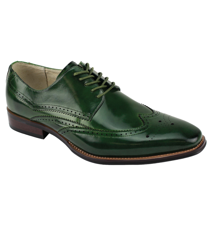 Giovanni Green Wingtips Lace-up Men&