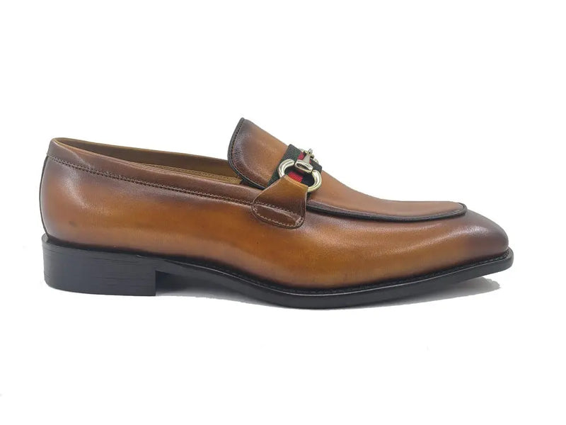 Carrucci cognac calfskin leather men&