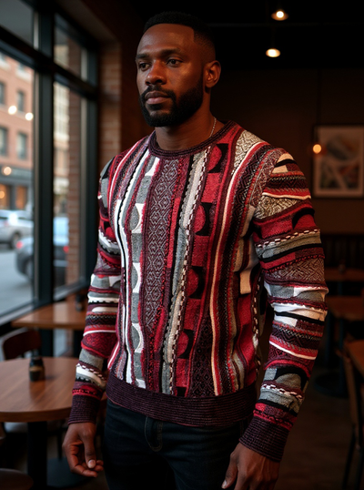 Prestige Red Grey men's sweater pullover regular fit