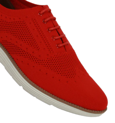 Men's Red Casual Lace-Up Shoes Soft Material Loafer by New York City