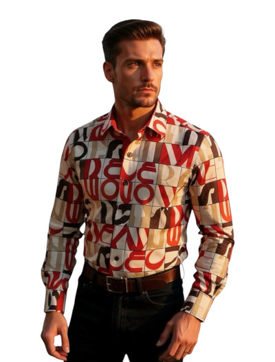 Axxess Men's Long Sleeves Multicolor Crafted Shirt Modern-Fit 258-29