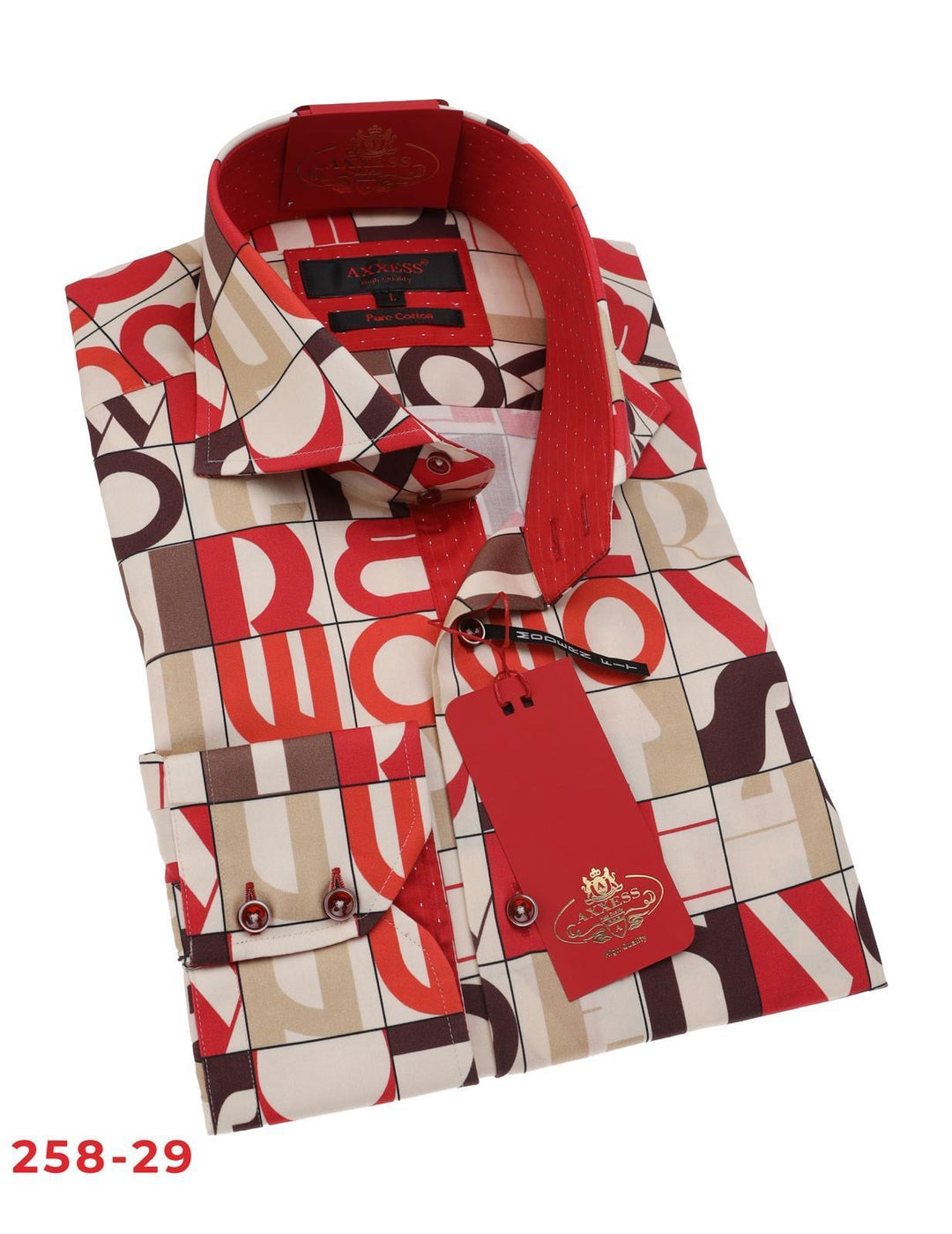 axxess dress shirts Axxess Men's Long Sleeves Multicolor Crafted Shirt Modern-Fit 258-29 L / Multicolor