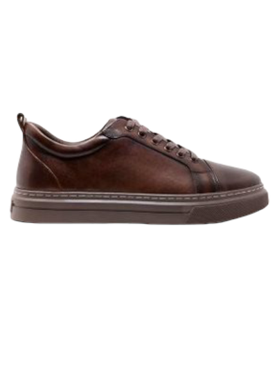 Barabas Brown Men's Lace-Up Casual Sneakers Genuine Leather