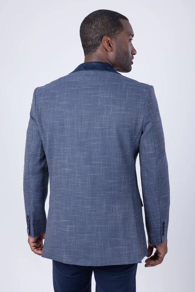 Barabas Men's Slim-Fit Blue and NavyBlazer Jacket Style: REIMS-4BL44