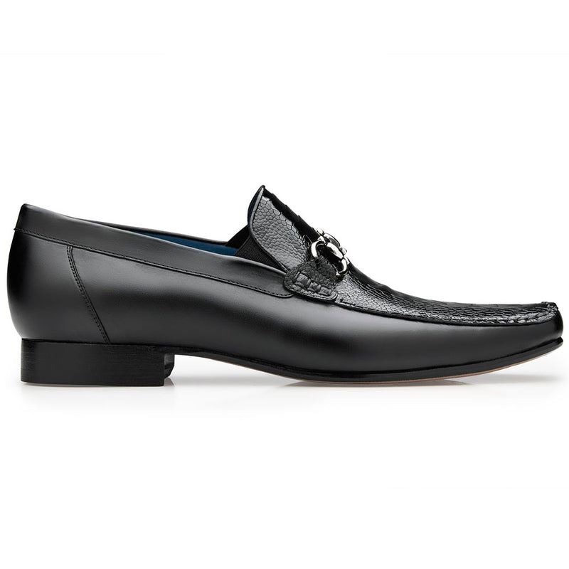 Belvedere Bruno Ostrich & Italian Calfskin Shoes Black Style N0-1026