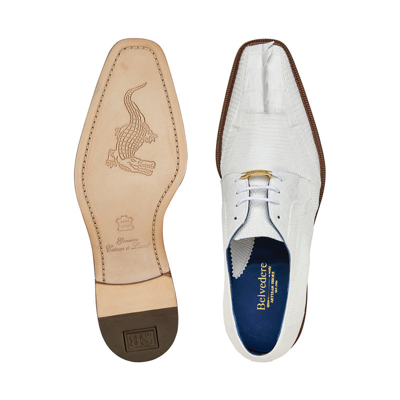 Belvedere Valter Caiman Shoes White Style No-1480