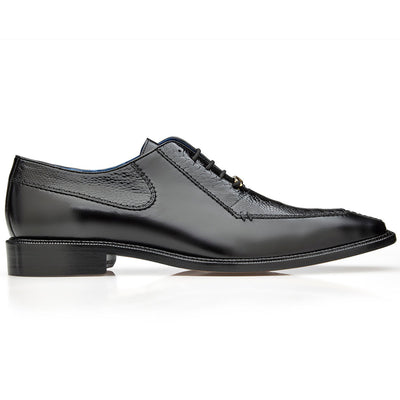 Black Belvedere Biagio Genuine Ostrich Leg / Calfskin Lace-Up Shoes