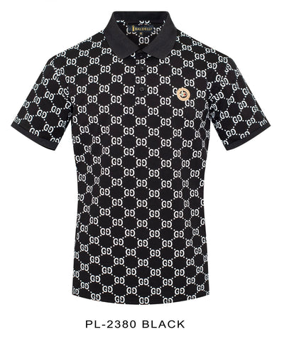 Black G Men's Polo Shirt Luxury Fashion Design T-Shirt Regular-Fit Style No: PL-2380