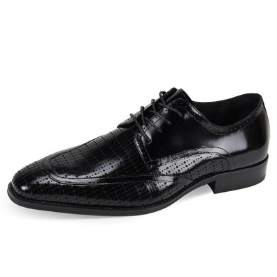 Black Giovanni Men's Lace-Up Fashion design Dress Shoes Style-RANDLOF