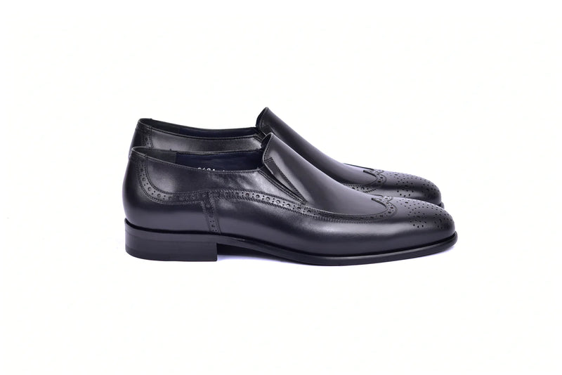 Black Italian Leather Men&