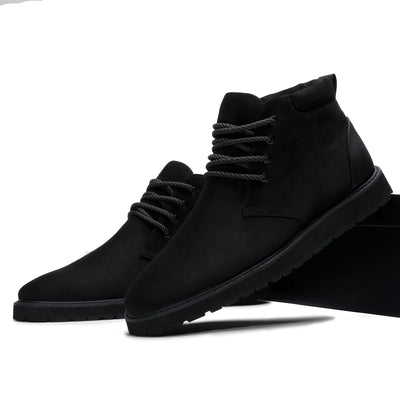 Black Men's Casual Lace Up Suede Boots Dessert Chukka Sneaker-the Maple