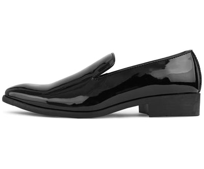 Black Men's Patent Leather Dress Shoes Plain Toe  for Tuxedo