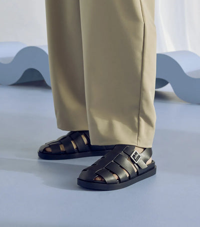 Black Men's Sandals Montego Slingback Buckle Sandals Style No: 25659-001