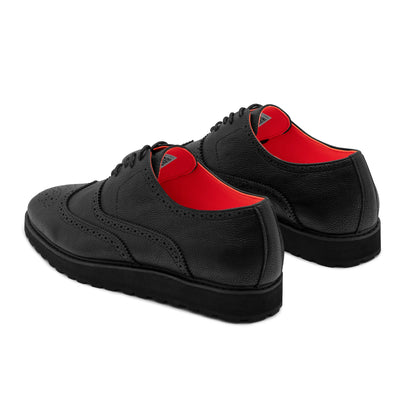 Black Men's Sneaker TAYNO Leather Lace Up Wingtip Sneaker-The Priority L