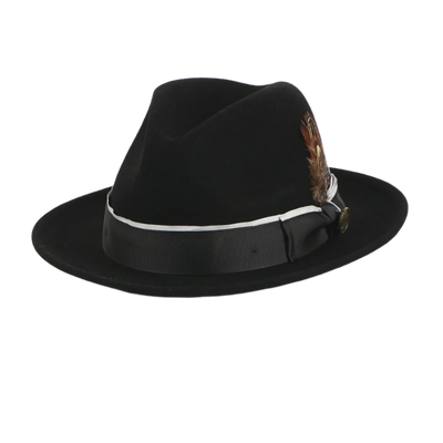 Black Men's Steven Land Wool Fedora Hat Style No-Bogart