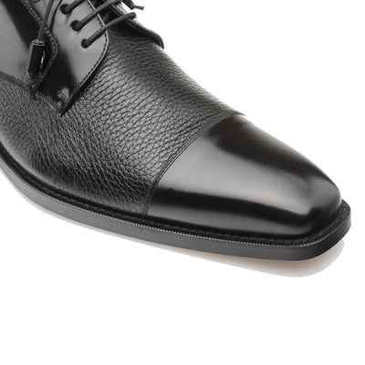 Black Mezlan Soka Cap-toe Men's Lace-Up Dress Shoes Genuine Leather