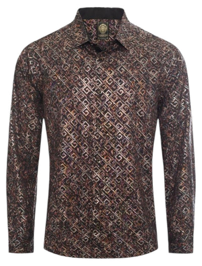 Black and Gold Men's Fancy Design Long Sleeves Shirt Style No-1897 DESIGN MENSWEAR Black and Gold Men's Fancy Design Long Sleeves Shirt Style No-1897 DESIGN MENSWEAR