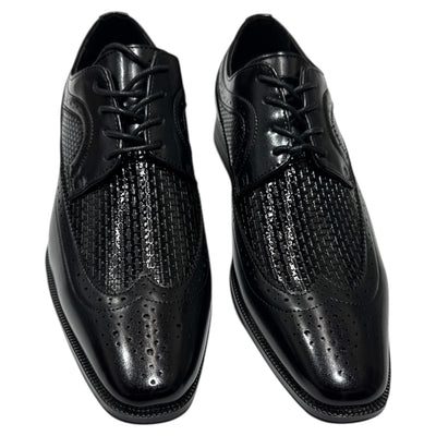 black and silver dress shoes Black Men's Slip On Dress Shoes Silver Buckle – DESIGN MENSWEAR