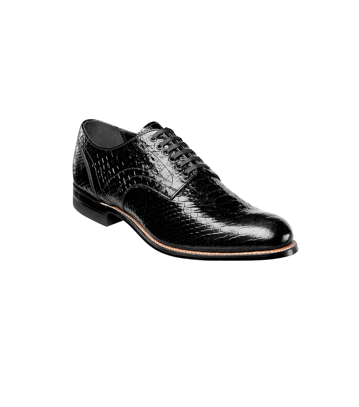 Black Stacy Adams Madison Anaconda Plain Toe Oxford Men display picture 2