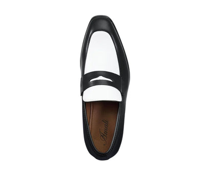 Black/White Two-Tone Men's Slip-On Dress Shoes Style No-LEVI