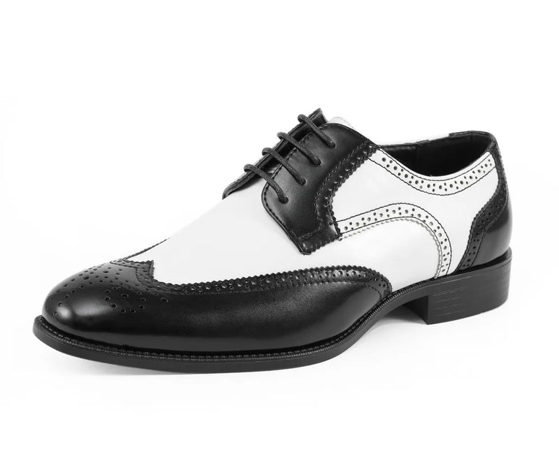 Black/White Two-Tone Wingtip Men&