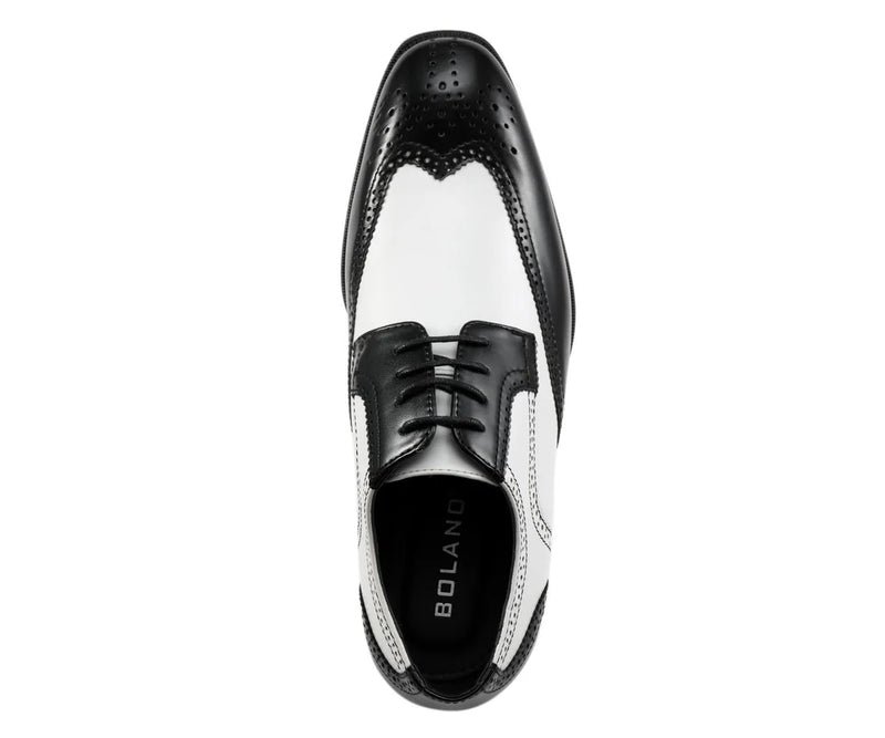 Black/White Two-Tone Wingtip Men&