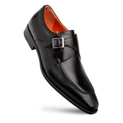 Black Mezlan Men's Monk Strap Genuine Leather Shoes Pego Style No: 21158 - DESIGN MENSWEAR