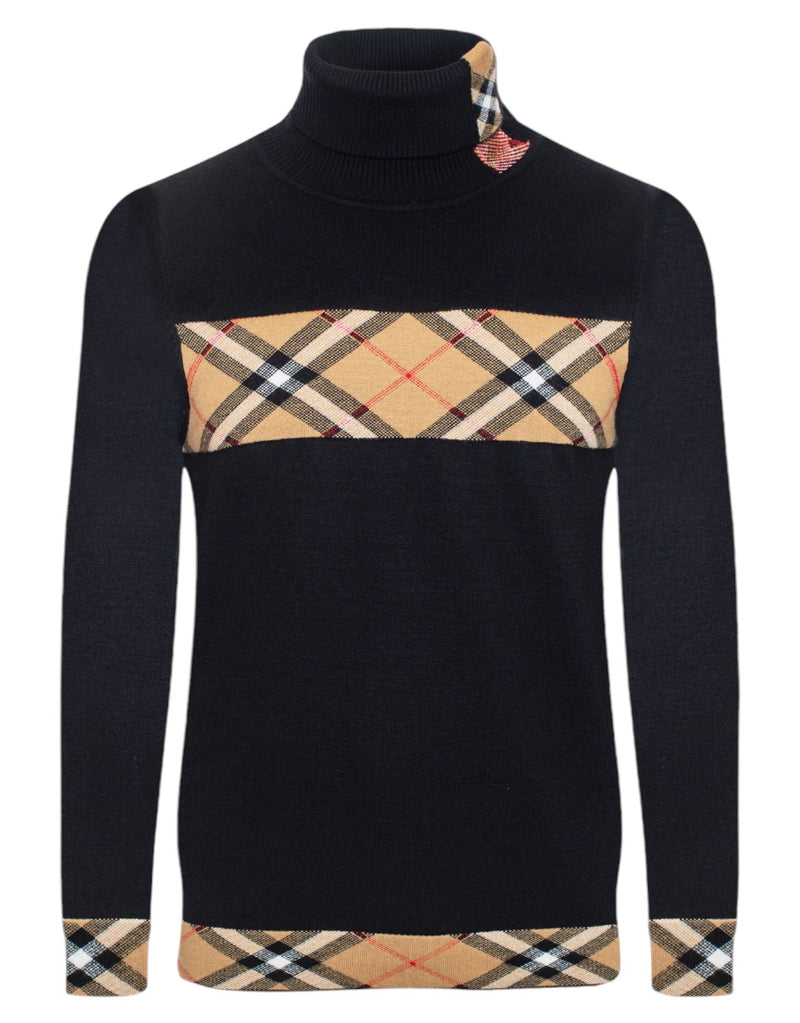 Black and Beige Plaid Burb Design Men&