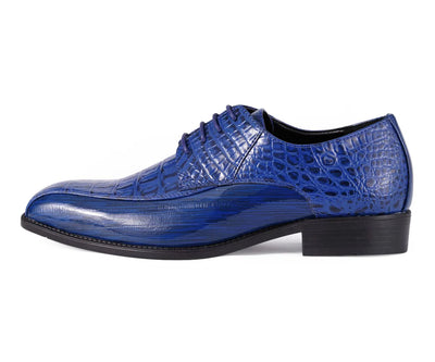 Royal Blue Men's Harvey Lace Up Dress Shoes Two Tone Fashion Design