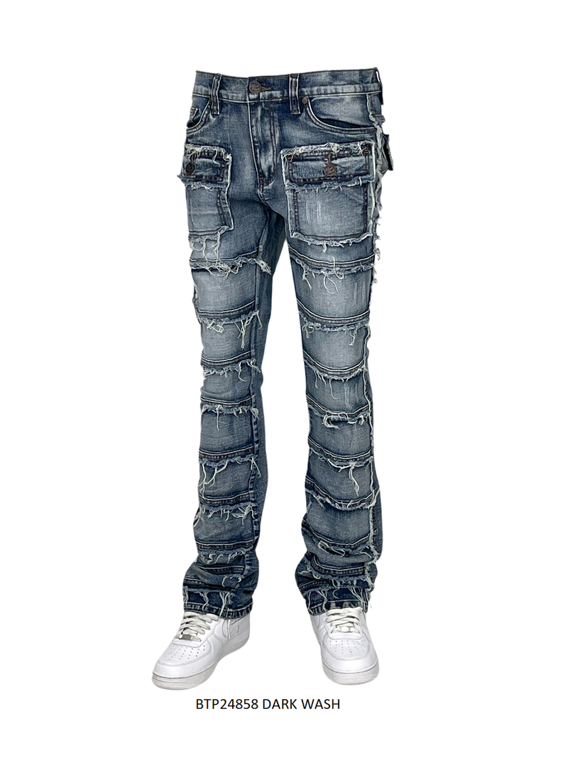 Blue Stacked Jeans Men&