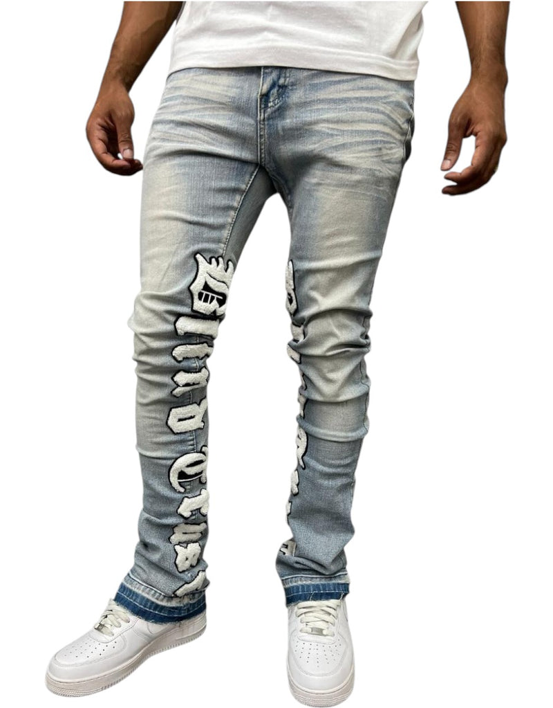 Blue Stacked Vintage Jeans Men&