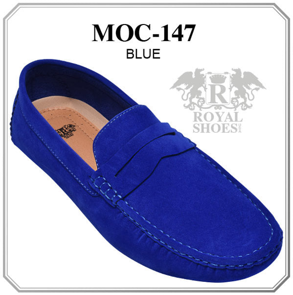 Blue royal shoes suede leather men&