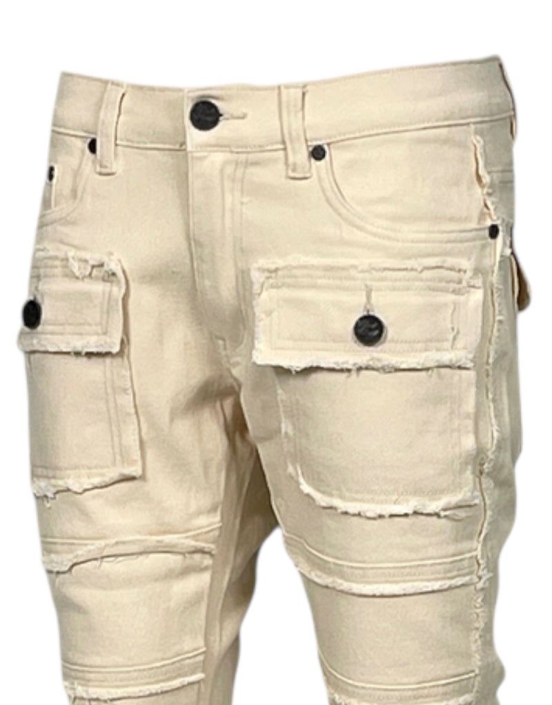 Bone Beige Stacked Jeans Men&