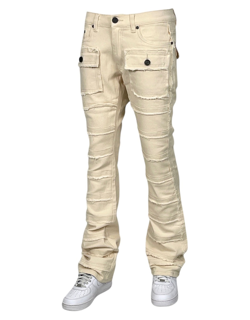 Bone Beige Stacked Jeans Men&