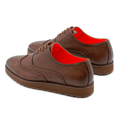 Brown Sneaker TAYNO Leather Lace Up Wingtip Sneaker-The Priority L