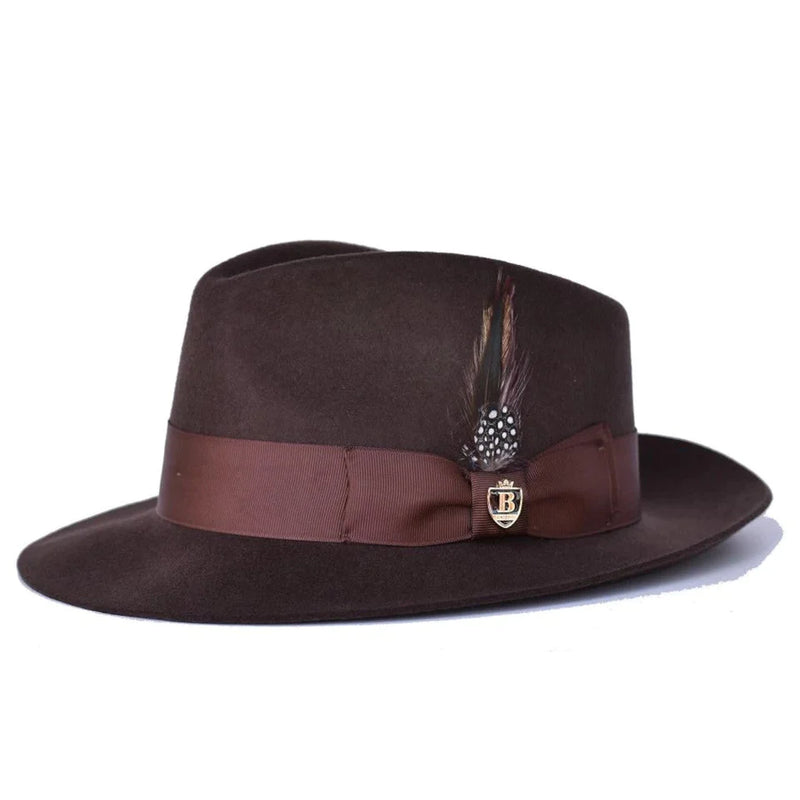 mens brown dress hats The Belvedere Fedora Hat - Tan/Dark Brown - Medium - Mens Lightweight Straw Hat - Fashion Accessory Sun Hat
