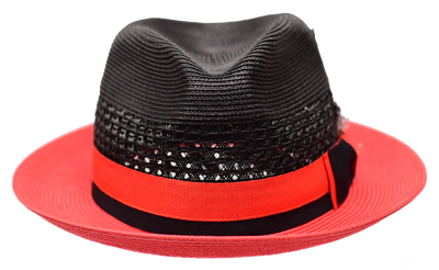 Bruno Capelo Black and Red Men's Straw hat Belvedere Fashion Design