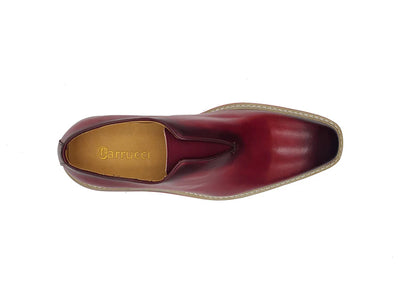 Burgundy Carrucci Men's Leather Shoes Slip-On Loafer with Contrast Color Style No: K55S0-08