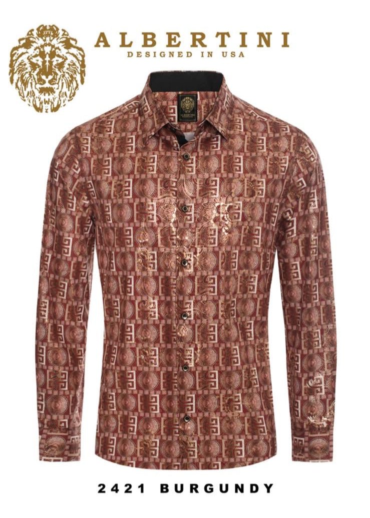 Burgundy-Gold Paisley Luxury Design Men&