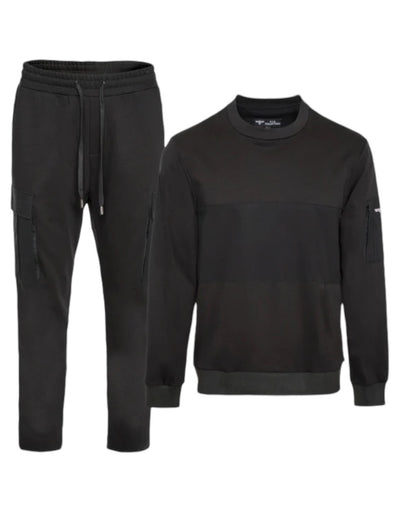 Premium GG Men's Black Jogging Set Sweatshirt and Pants with Packets