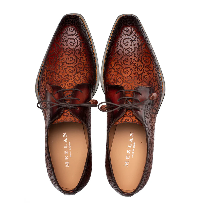 COGNAC MEZLAN LONTANI LACE UP GENUINE LEATHER MEN&