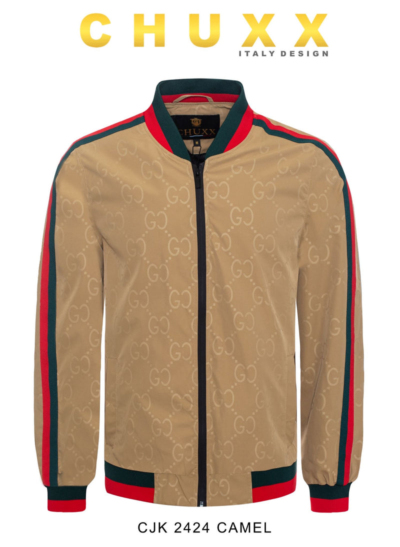 Camel Red Green Strips Full Zip-Up Men&