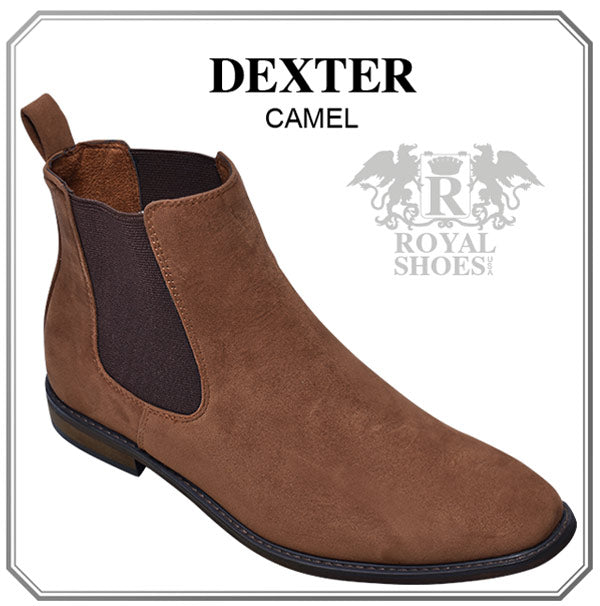 Camel Men’s Suede Slip-On Chelsea Boot Side Elastic STYLE-DEXTER