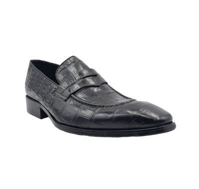 Carrucci Black Embossed Leather Men's Dress Shoes