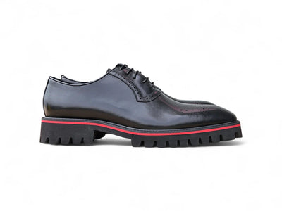 Carrucci Black Genuine Lather Lace-Up Hybrid Lug Oxford KS557-15