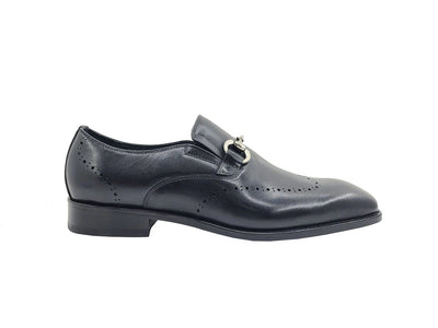 Carrucci Black Men's Burnished Calfskin Loafer Leather Sole Style No: KL901-01